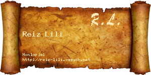 Reiz Lili névjegykártya